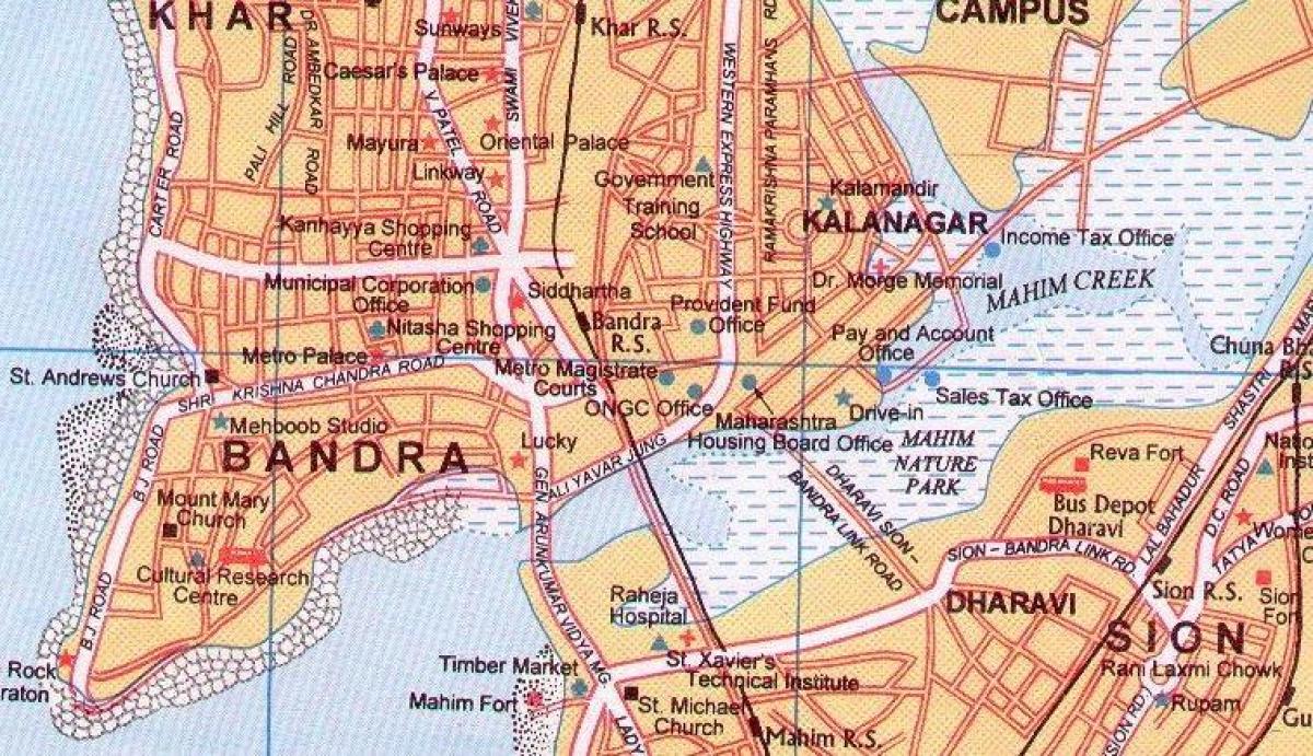 karta över bandra i Mumbai