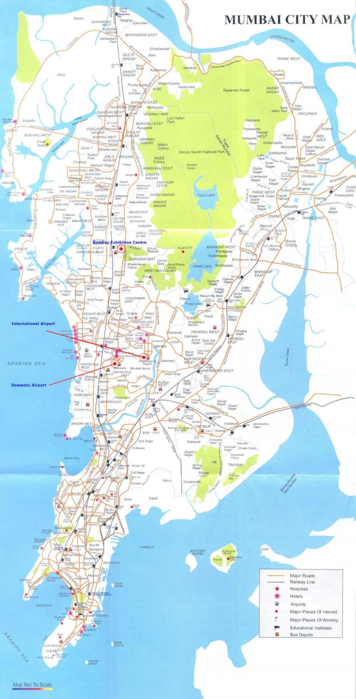 karta över Bombay