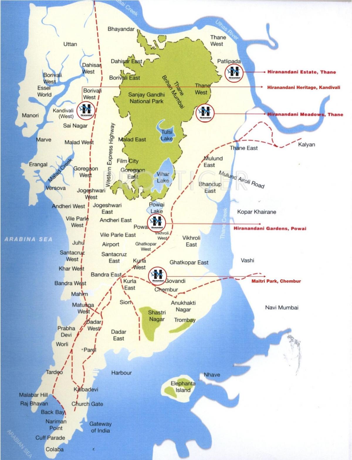 karta över Colaba i Mumbai