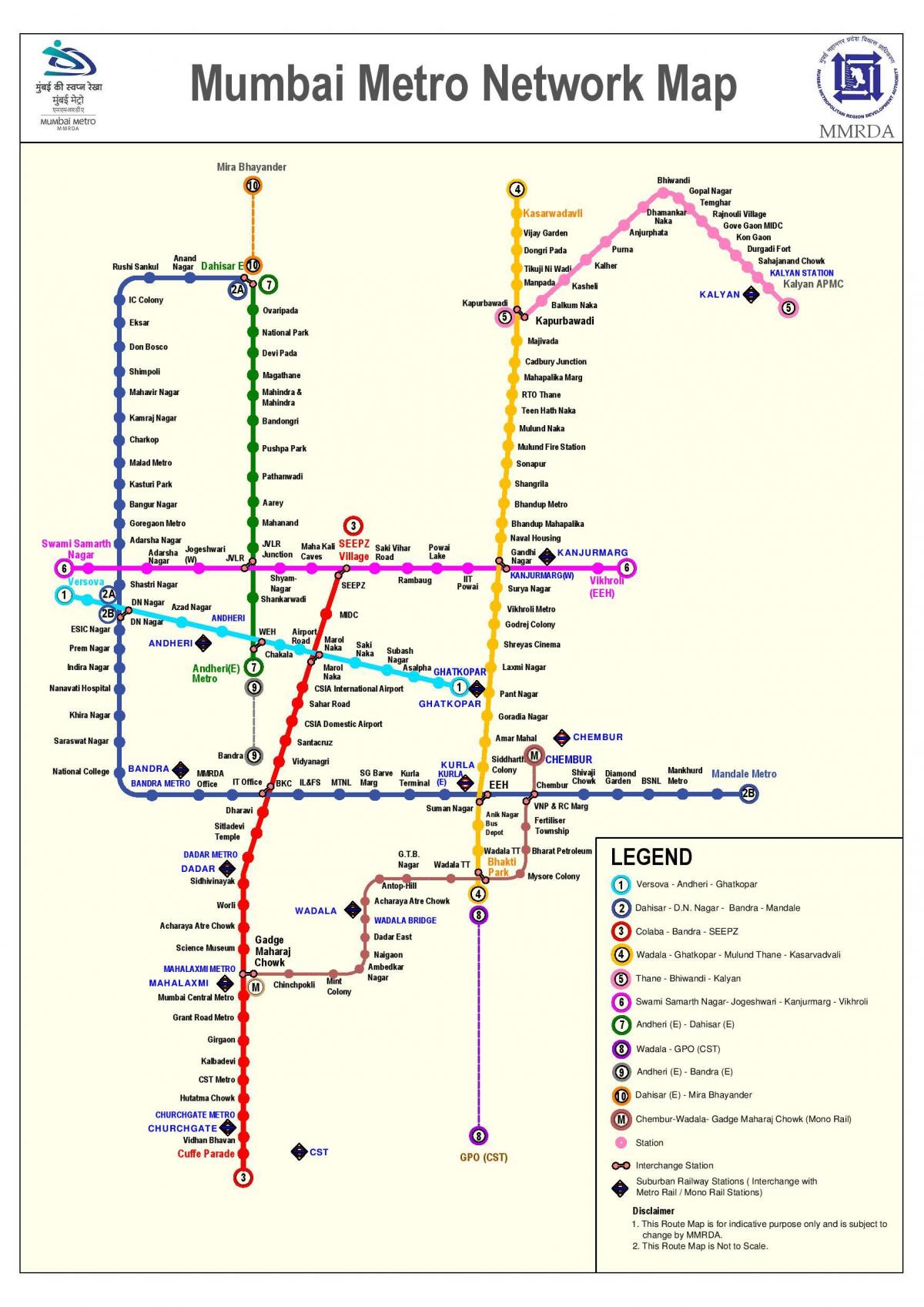 metro rutt karta Mumbai
