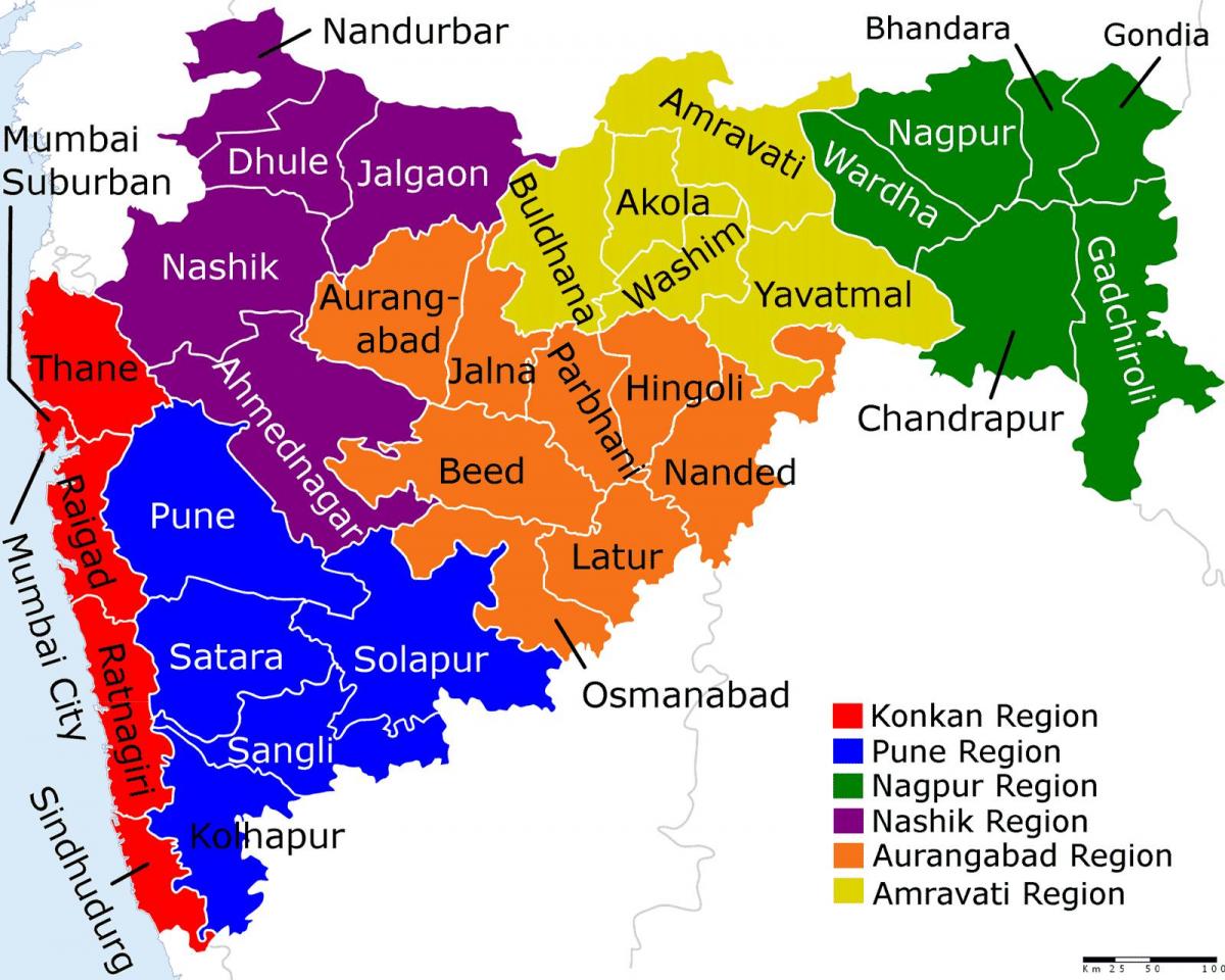 karta över Mumbai, Maharashtra