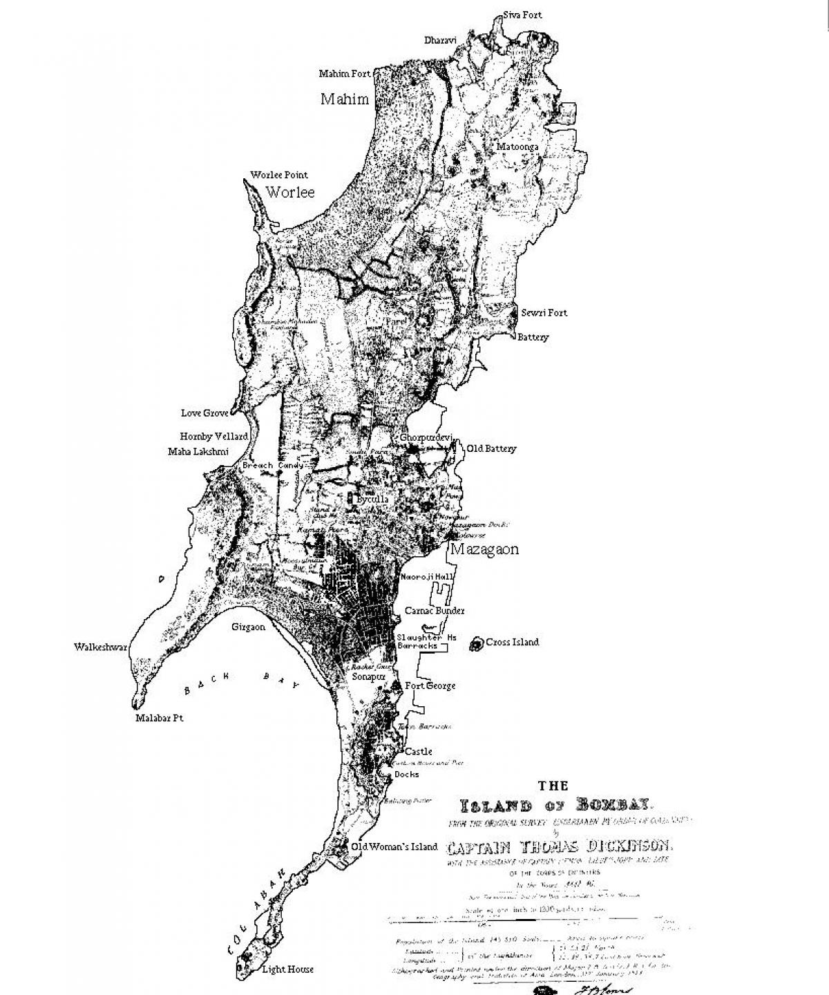 karta över ön Mumbai
