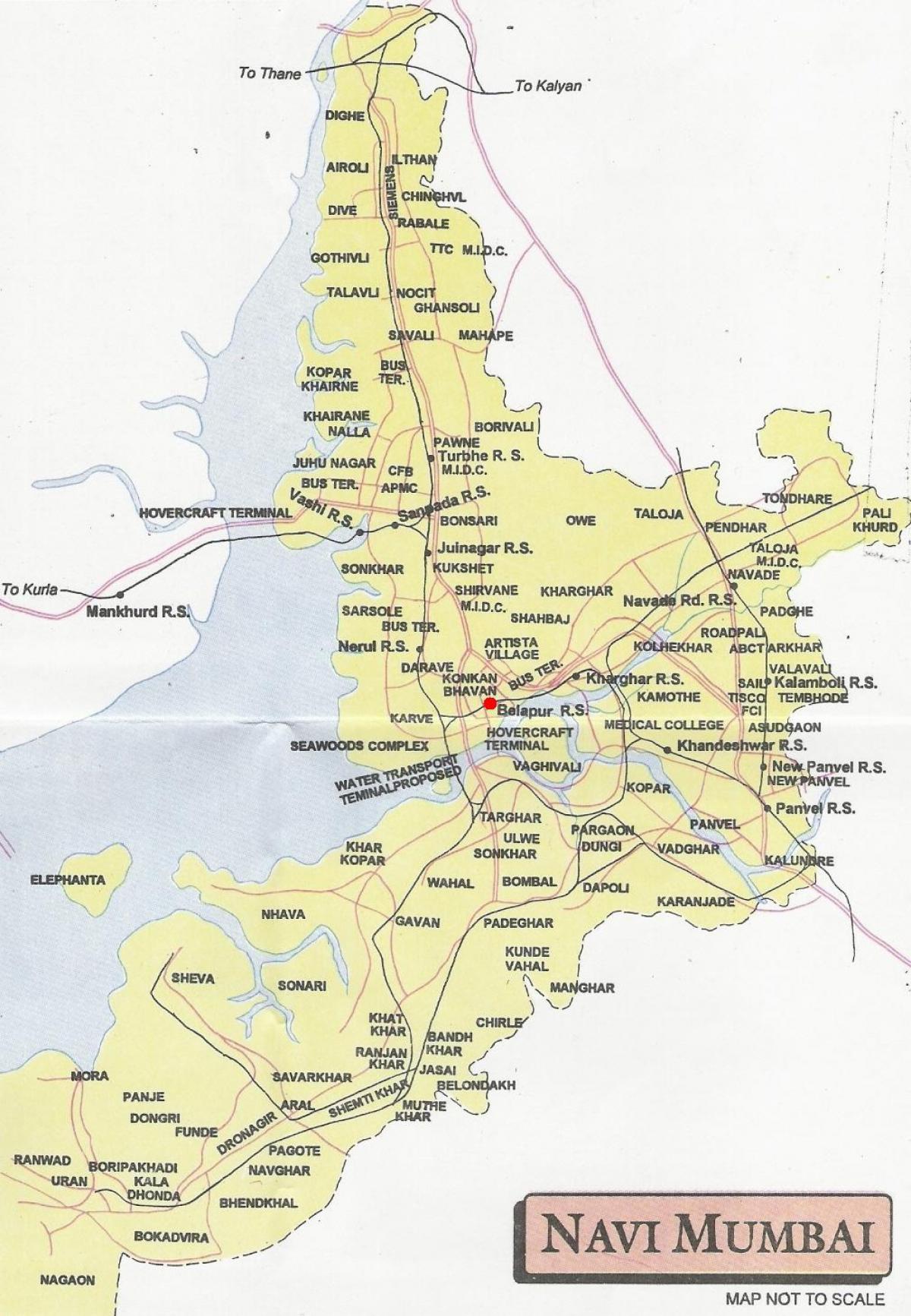 karta över navi Mumbai city
