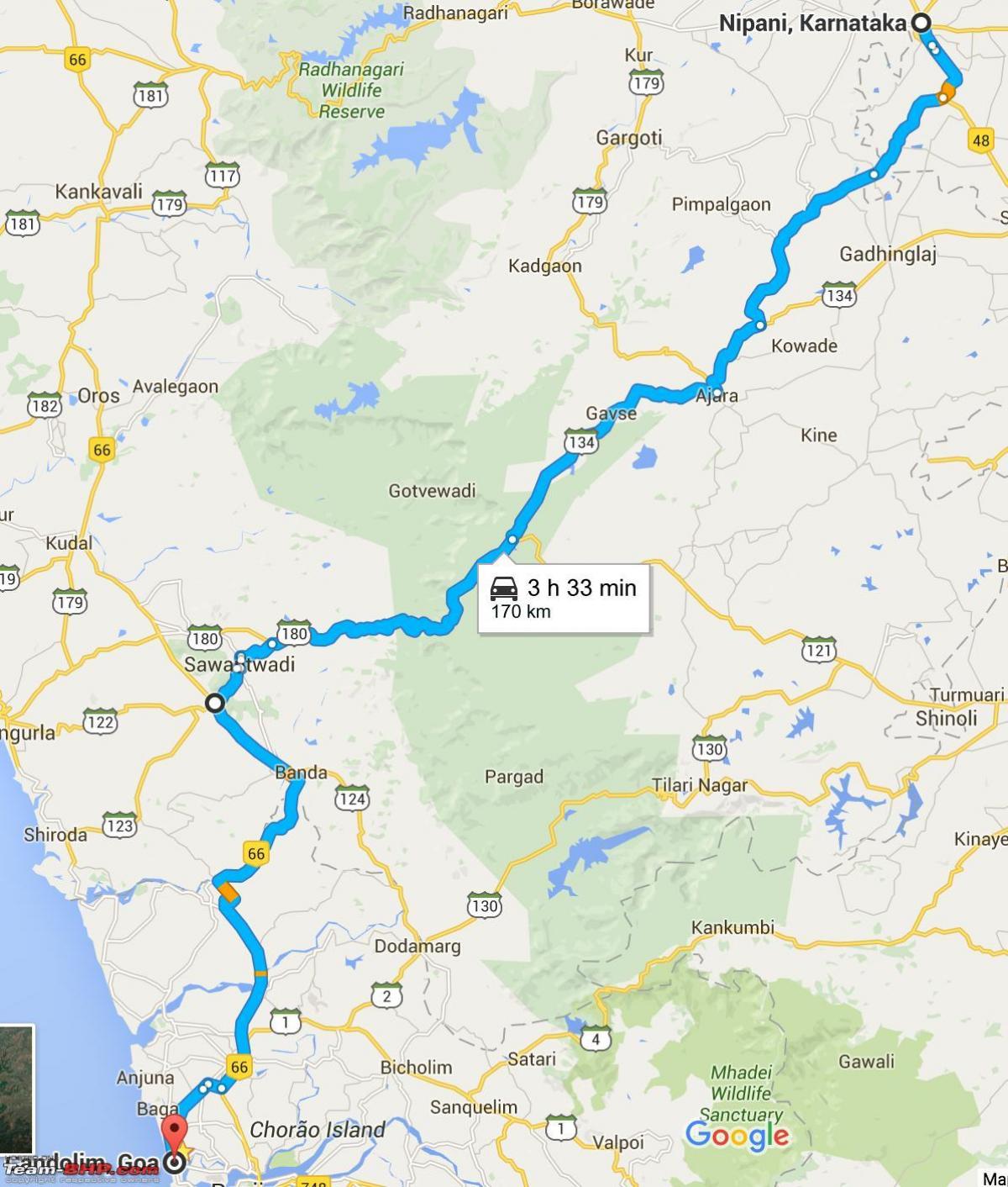Mumbai till goa motorväg karta