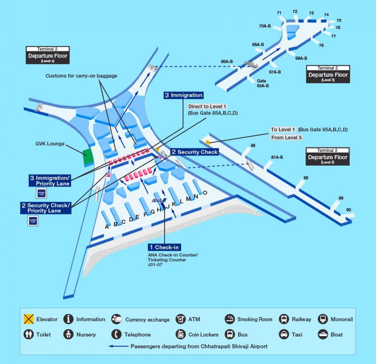 Mumbai international airport terminal 2 på karta