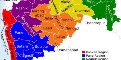 Karta över Mumbai, Maharashtra