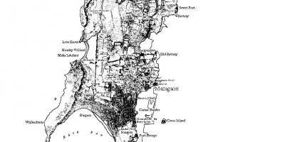 Karta över ön Mumbai