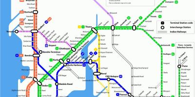 Lokala tåg i Mumbai karta