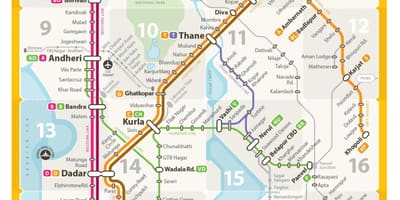 Västra linje karta Mumbai