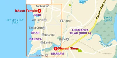 Karta över större Mumbai