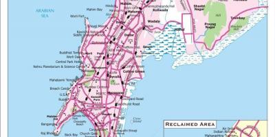 Karta över staden Mumbai